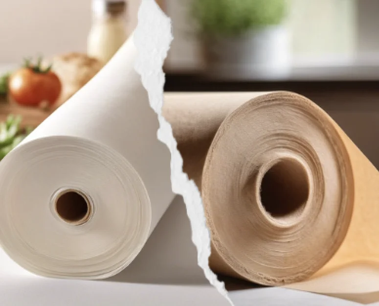 A picture showing natural colored vs white colored paper